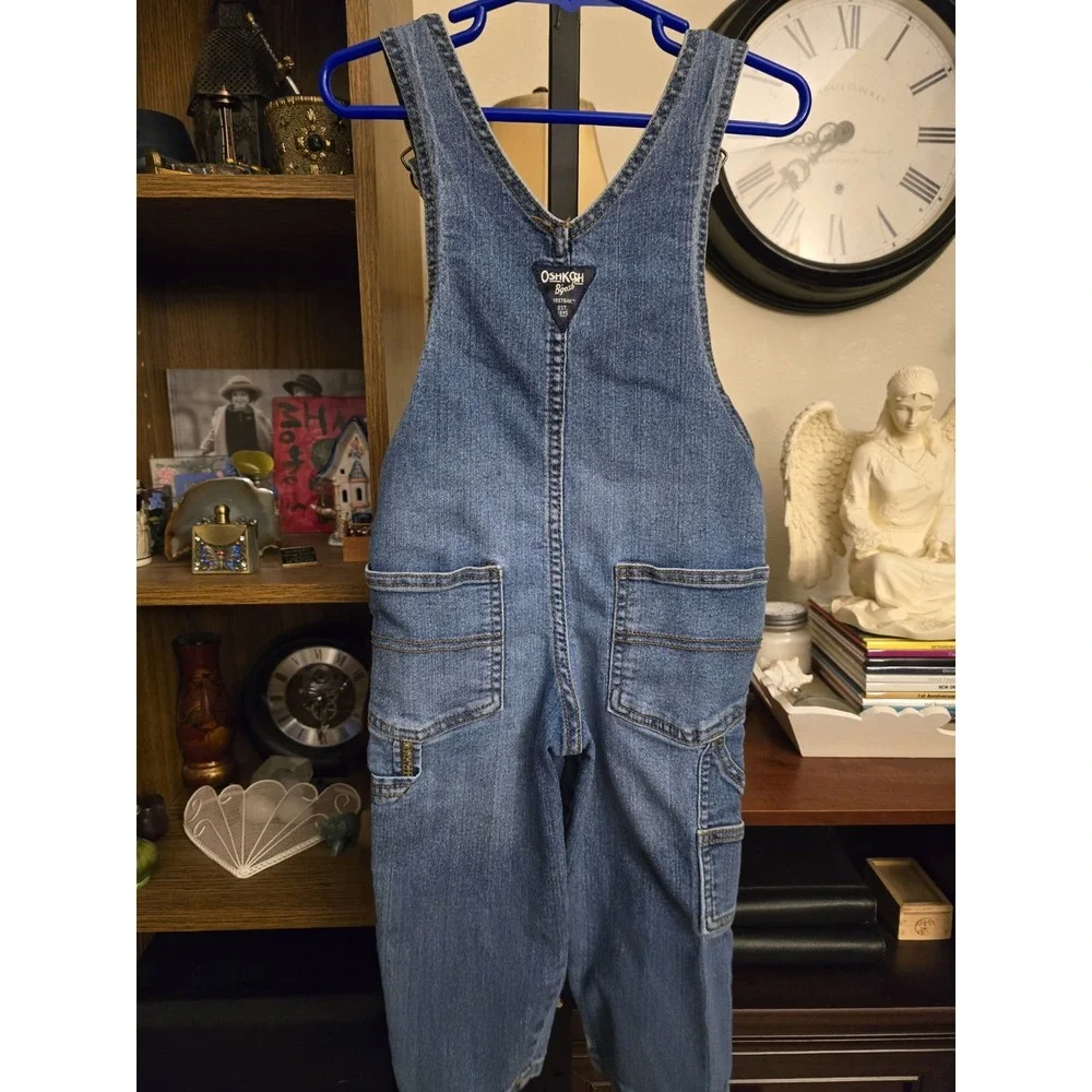 OshKosh B'Gosh Toddler Denim Bib Overalls Blue Size 2T 100% Cotton